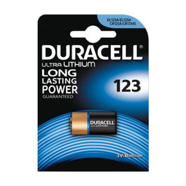 Duracell Pila de Litio Ultra M3 DL123 / CR123A 3V 1550 mAh Batería No Recargable Alto Rendimiento